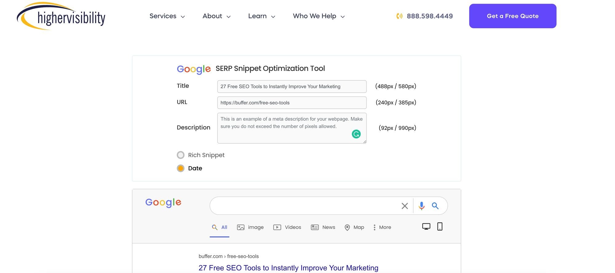 serp snippet optimization tool