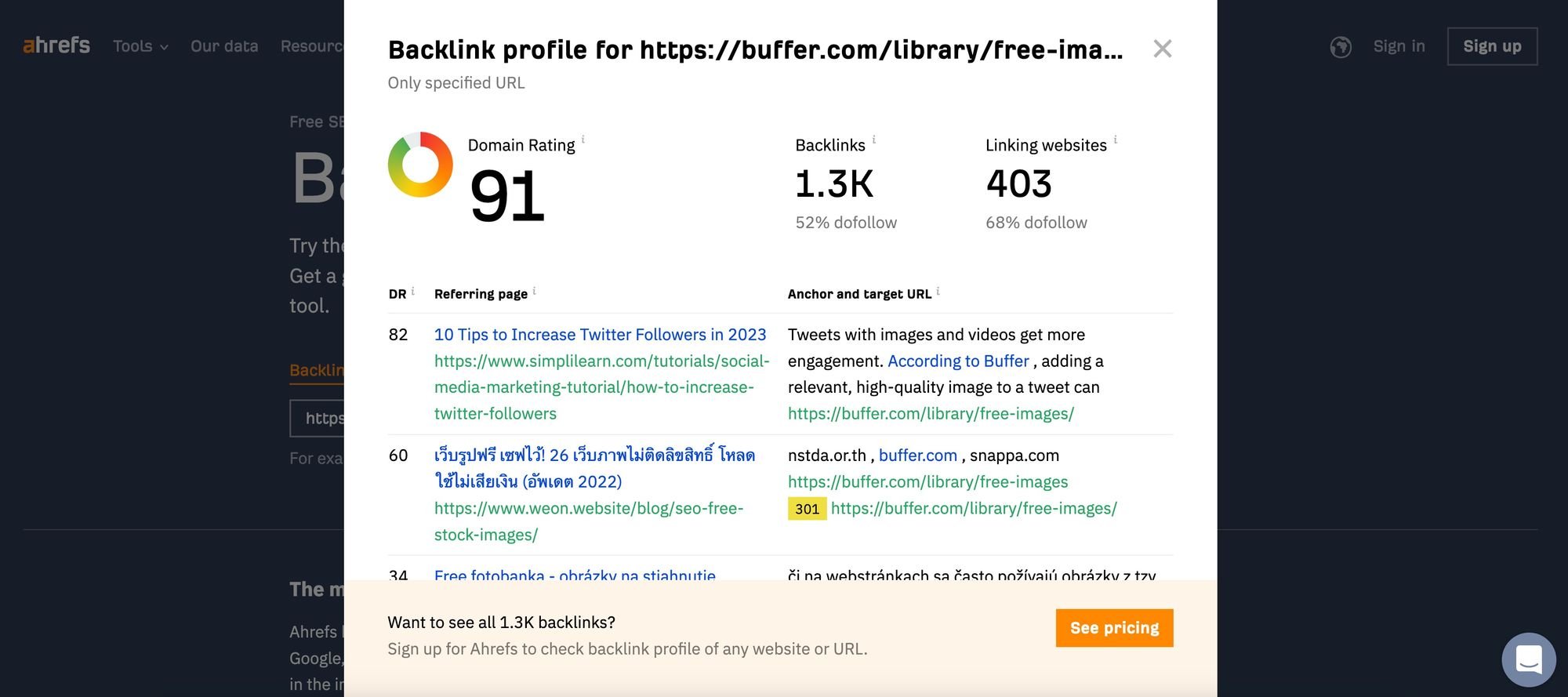ahrefs backlink checker