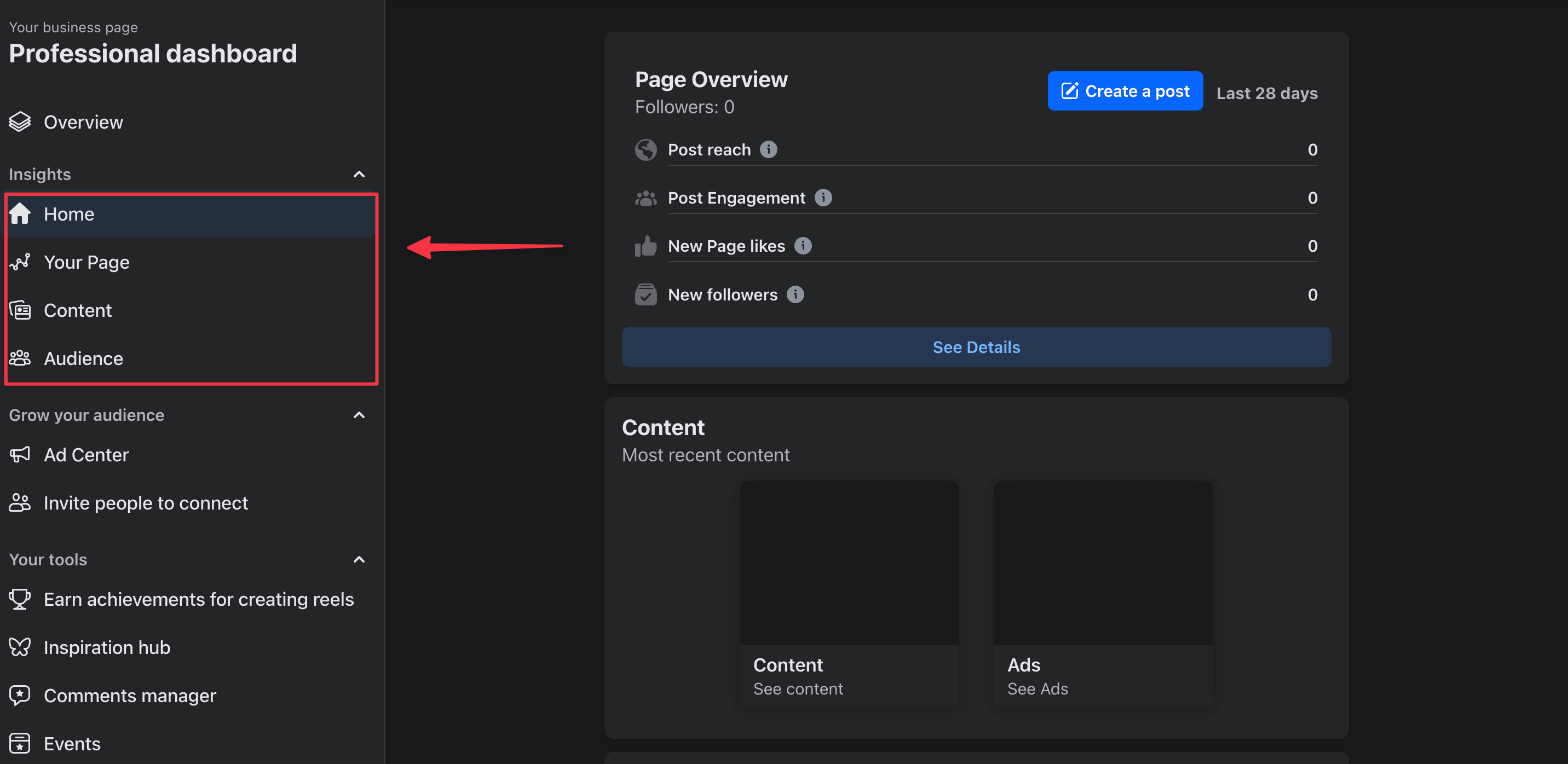 Facebook's insights and how to find them