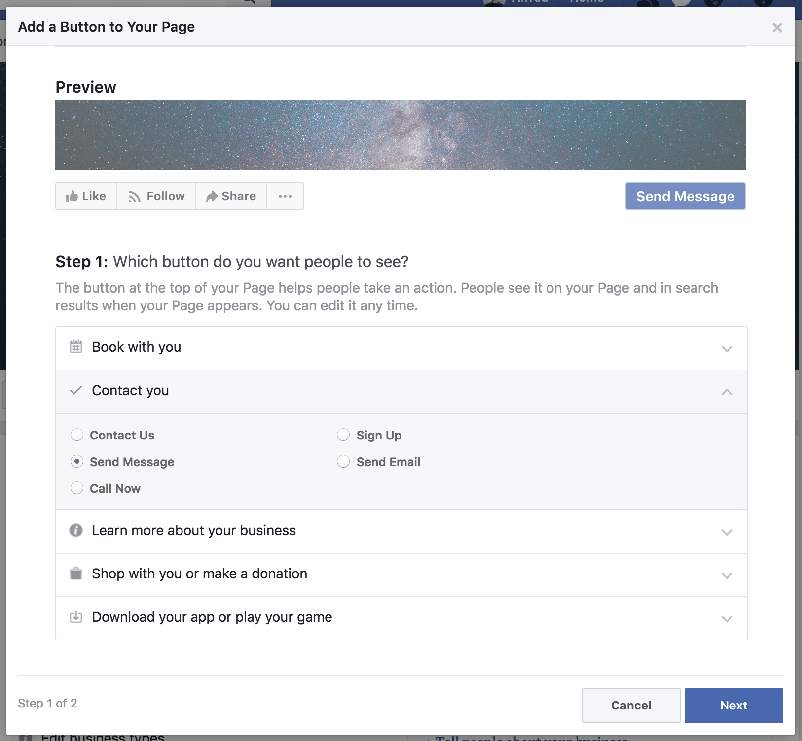 Add a Page button Add a Page button
